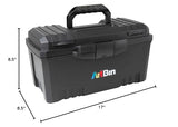 ArtBin 6918AB Twin Top 17 inch Supply Box, Portable Art & Craft Supply Organizer with Handle, [1] Plastic Storage Case, Black ArtBin