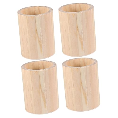KALLORY 4 Pcs Unfinished Wooden Pen Holder Toothpick Dispenser Wood Remote Control Holder Stationery Organizer Pencil Pot Holder Pen Holders Wood Pen KALLORY
