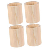 KALLORY 4 Pcs Unfinished Wooden Pen Holder Toothpick Dispenser Wood Remote Control Holder Stationery Organizer Pencil Pot Holder Pen Holders Wood Pen KALLORY