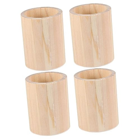 KALLORY 4 Pcs Unfinished Wooden Pen Holder Toothpick Dispenser Wood Remote Control Holder Stationery Organizer Pencil Pot Holder Pen Holders Wood Pen KALLORY