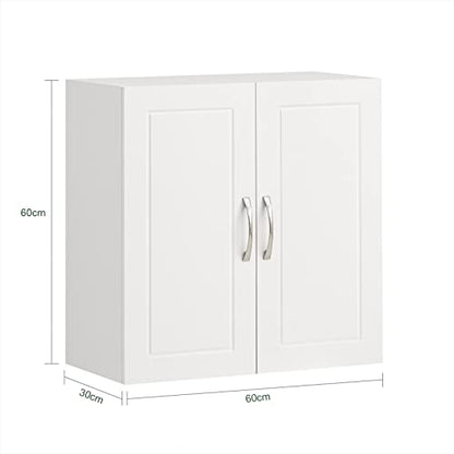 Haotian FRG231-W, White Bathroom Kitchen Wall Cabinet, Garage or Laundry Room Wall Storage Cabinet, White Stipple, Linen Tower Bath Cabinet, Cabinet - WoodArtSupply