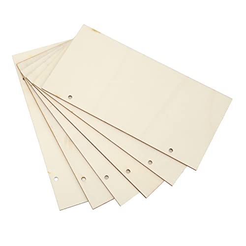 Unfinished Hanging Wood Sign,6Pack Blank Wooden Signs for Crafts,Decorative Wood Plaque Wooden Slices Banners with Holes Ropes for Coffee Shop HERCHR