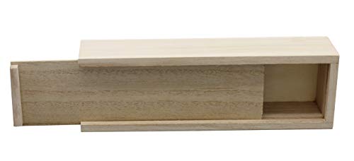 Creative Hobbies® Unfinished Wooden Pencil, Pen, Stash, Trinket Storage Box with Slide Top Creative Hobbies