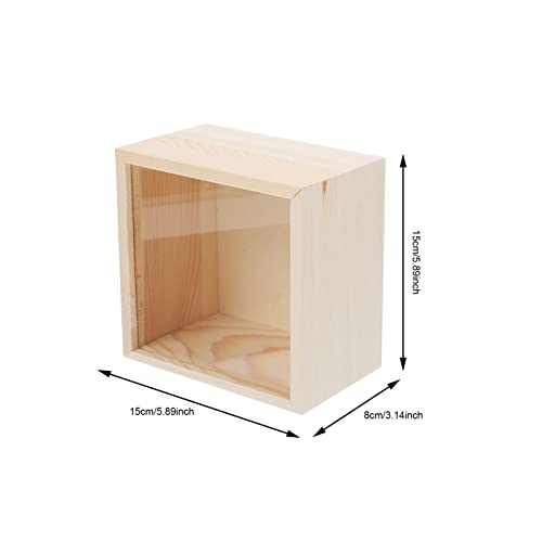 SUPVOX Box storage wooden box clear lid wooden storage unfinished wooden crate Wood Jewelry Case wooden case with lid wooden jewelry case kid piggy SUPVOX