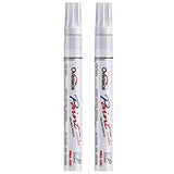 Permanent Paint Pens White Markers - 2 Pack Single color Oil Based Paint Markers, Medium Tip, Quick Drying and Waterproof Marker Pen for Metal, Rock Overseas