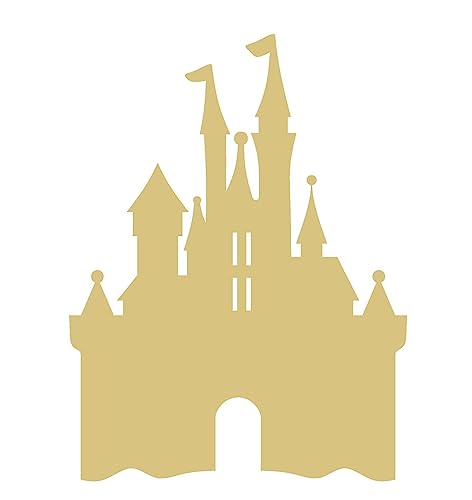 Castle Unfinished Wood Cutout Royalty Princess Door Hanger MDF Shape Canvas Style 5 Diverse Woodworking