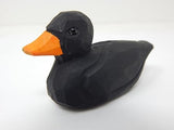 Selsela Black Duck Figurine Wood Statue Miniature Handmade Art Decoy Carved Bird Decor Small Animal Collectible Selsela
