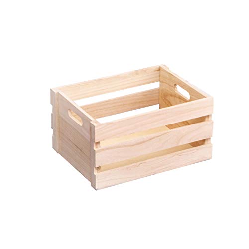 Healifty Wood Box Wood Box Wood Crates Unfinished Wooden Stash Box Organizer Vintage Open Storage Box Window Display Basket Sundries Container for