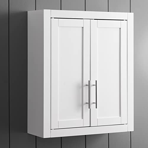 Crosley Furniture Savannah Bathroom Wall Cabinet, White Crosley Furniture