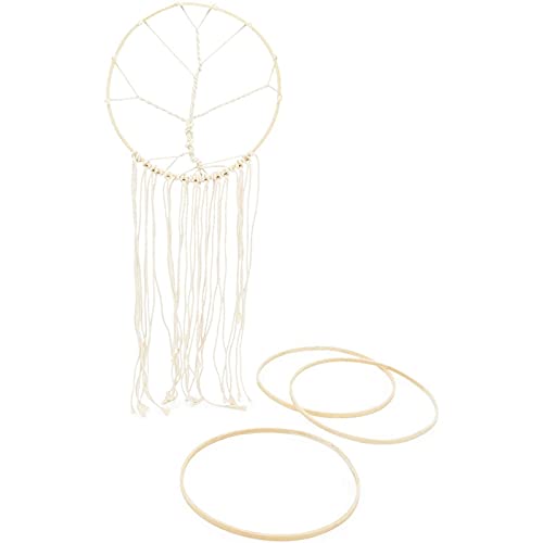Bamboo Rings for Crafts, Macrame, and Dreamcatchers (10.2 Inches, 12 Pack) Bright Creations