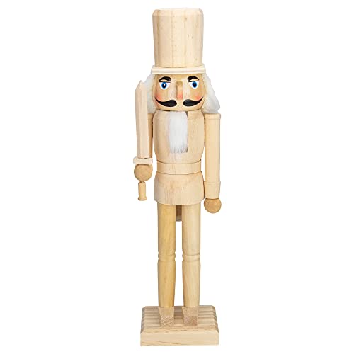 Northlight 15" Unfinished Paintable Wooden Christmas Nutcracker with Sword