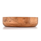 Kaizen Casa Wooden Round Shaped Serving Bowl For Fruit,Dessert Platter Tray Dish Kitchen Dining Fruit,Dessert,Snack Kaizen Casa