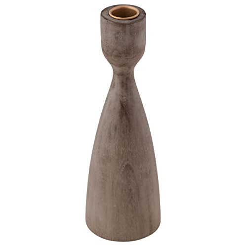 Wood Turned Candle Holder Large Gray - WoodArtSupply