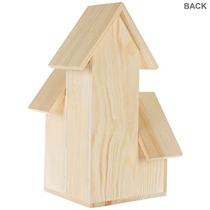 Hobby Lobby Woodpile Fun! DIY Paintable Customizable Multi-Level Duplex Unfinished Wood Birdhouse for Kids and Adults