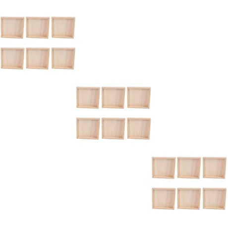 Homoyoyo Square Serving Tray 18Pcs Unfinished Wood Panels Tray Small Wood Serving Tray for Crafts Wooden Panel Boards for Painting Pouring Arts Blank Homoyoyo