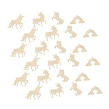 Parliky 1 Set Unicorn Chips Unfinished Wood Slices Rustic Wooden Embellishments Wooden Rainbow to Wood Shapes Craft Wood Trim Unicorn Wood Cutout for Parliky