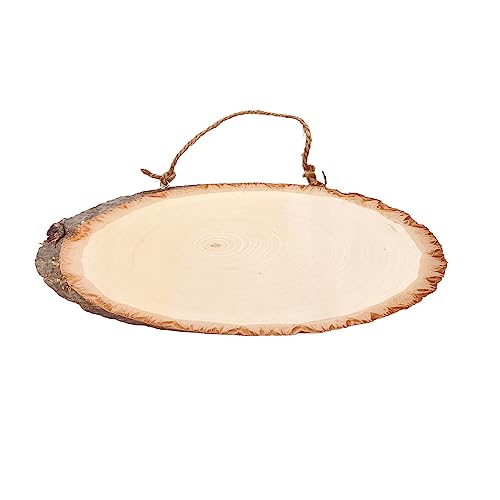 6 Pack 13 Inch Oval Wood Slice Basswood Plaque Hanging Signs for Burning Painting Crafts Cregugua