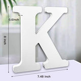 AOCEAN 8 Inch White Wood Letters, Unfinished Wooden Letters for Wall Decor Decorative Standing Letters Slices Sign Board Decoration for Craft Home AOCEAN