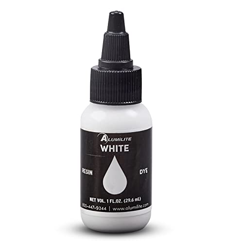 Alumilite Dye Liquid Color Tint White (1 oz) Highly Concentrated Colorant or Pigments for Casting Resins, Epoxy Coating, and Urethane | Used in