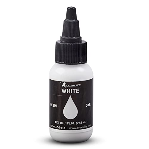 Alumilite Dye Liquid Color Tint White (1 oz) Highly Concentrated Colorant or Pigments for Casting Resins, Epoxy Coating, and Urethane | Used in - WoodArtSupply