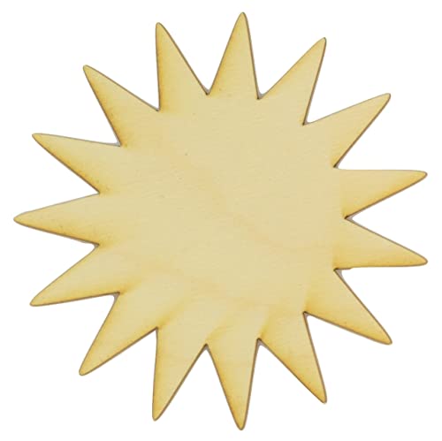 Unfinished Sun Wood Cutout (1/8" Thickness, Small 4" x 4" (Package of 10)) - WoodArtSupply