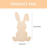 LUOZZY 10Pcs Easter Wooden Bunny Cutout Unfinished Wood Blank Rabbit Cutouts Spring DIY Paint Craft for Easter Party Favors LUOZZY