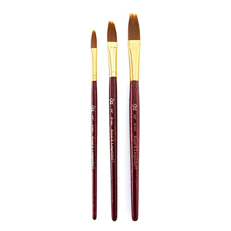 Royal & Langnickel RSET-9140 Zip N' Close Gold Taklon Filbert Comb 3-Piece Brush Set Royal & Langnickel