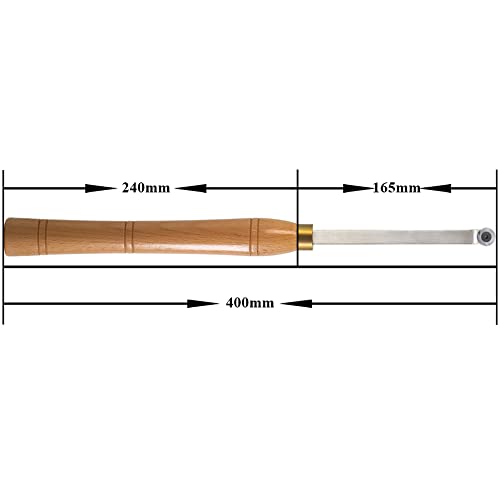 Finisher Woodturning Lathe Carbide Tipped Bended Chisel Tool with 18mm Round Carbide Insert, 16 inch Length Dirtech