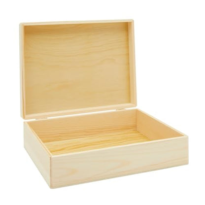 Bright Creations Unfinished Wooden Jewelry and DIY Crafts Storage Box (9 x 12 x 3.3 In)