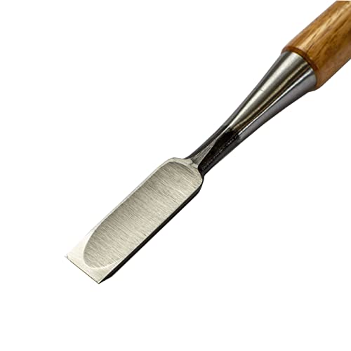 RANSHOU Japanese Chisel 18mm 3/4" Mortise Chisel Oire Nomi, Professional Wood Chisel for Woodworking, Japanese Red Oak Handle, Made in JAPAN RANSHOU