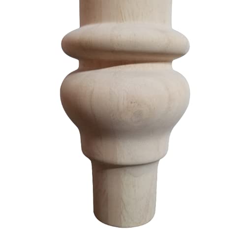 DESIGN 59 Chunky Hardwood Unfinished Farmhouse Dining Table Legs Set of 4 Turned Legs DESIGN 59