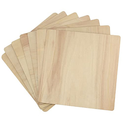 JAPCHET 22 Pieces 12 x 12 Inch Unfinished Squares Wood Pieces, Natural Blank Wood Squares with Rounded Corners, Square Wooden Cutouts for DIY Crafts,