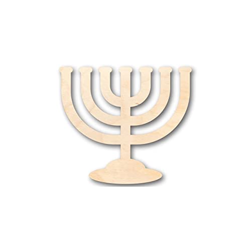 Unfinished Wood Menorah Shape - Hanukkah - Craft - up to 24" DIY 18" / 1/2" 24 Hour Crafts