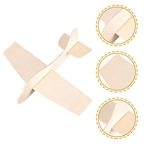 Toyvian 20pcs Unfinished Wooden Plane Model Toy Airplane Craft Wood Airplane for Painting, DIY Wood Airplane Toys for School Craft Projects or Family Toyvian