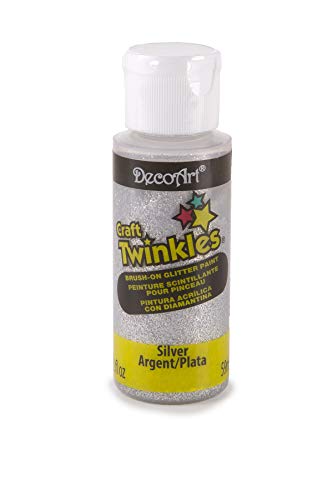 DecoArt Glitter Paint, 2 Fl Oz (Pack of 1), Silver DecoArt