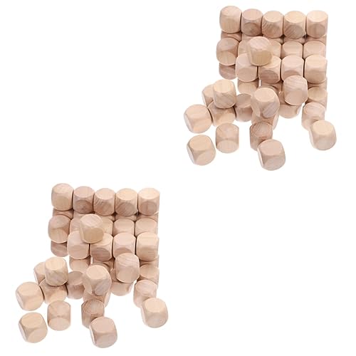 COHEALI 100 Pcs Wooden six Sided dice 6 Sided Dice Bulk Blank Wooden Dice Bulk Unfinished Square Blocks Couples dice Painting Wooden dice Blanks for COHEALI