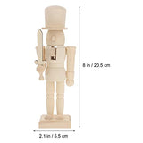 Veemoon Christmas Wooden Unpainted Mini Wooden Figurines DIY Blank Unpainted Nutcracker Puppet Walnut Soldier Ornament Decoration Veemoon