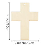 Cross Shape Wooden Cross Blank Wood with Twines Art Unfinished Ornaments for Easter Religious and Church Events Christmas Wedding Birthday Party Zontween