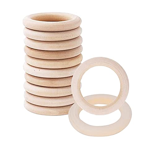 Mandala Crafts 100 25mm 1 Inch DIY Natural Wood Rings for Crafts - Macrame Wooden Rings - Unfinished Wood Rings for Macrame Rings Knitting Jewelry - WoodArtSupply