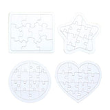 Toyvian Sublimation Blank Puzzle, 4 Pcs Kids Coloring Blank Puzzle, Four Shapes Drawing Board, Use As Party Favors, DIY Invites and More (Random Toyvian