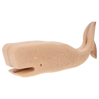 Unomor DIY Wooden Whale Statue Wood Whale Statue Unfinished Wooden Whale Blank Animal Doll Figure Wooden Whale Cutout Table Statue Model Centerpieces - WoodArtSupply