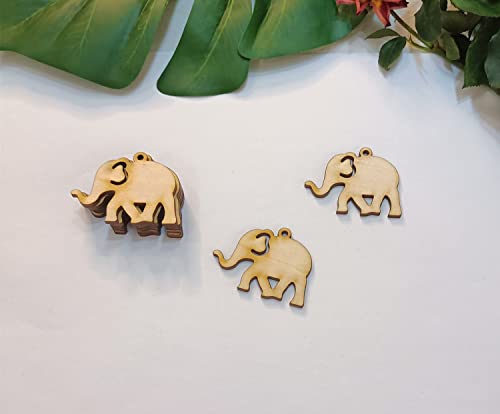 30pcs of Elephant Shape Wood Earrings Blanks,DIY Unfinished Laser Cut Natural Wood Earrings Blanks Wood Jewelry (2'') Yuxuanish