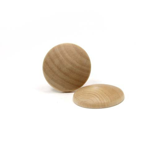 Mylittlewoodshop - Pkg of 12 - Domed Circle Disk - 1-1/2 inches in Diameter and 5/16 Thick Unfinished Wood(WW-DD1500-12) - WoodArtSupply