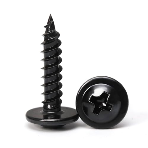 Black Wood Screws,#8×3/4 inch 300Pcs Black Phillips Modified Truss Head Wood Screws Quick Metal Self Tapping Zinc Oxide Used in Household - WoodArtSupply