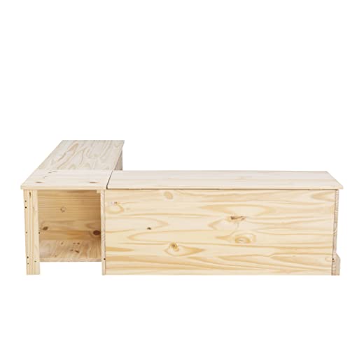 Linon Unfinished Wood Backless Interior Storage Harris Nook Linon