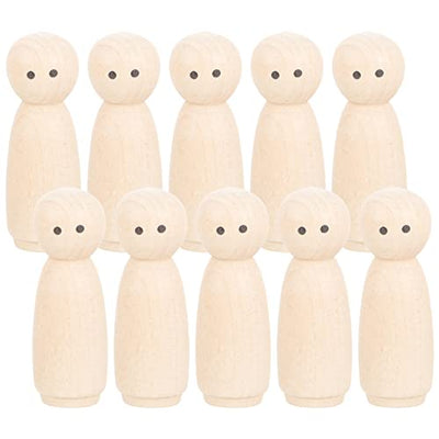 MAGICLULU 10pcs Wooden Peg Dolls Bodies Wooden Figures Decorative Peg Doll People for DIY Painting Craft Art Projects