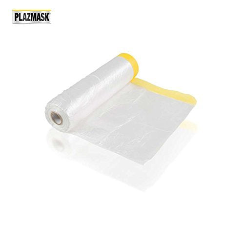 PlazMask Pre-Taped Masking Film (1 Roll, 5-Feet X 65-Feet) PlazMask