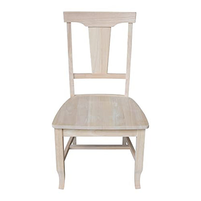 IC International Concepts Panel Back Chair, Unfinished - WoodArtSupply