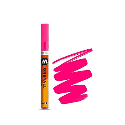 MOLOTOW ONE4ALL Acrylic Paint Marker, 2mm, Neon Pink Fluorescent, 1 Each (127.231)