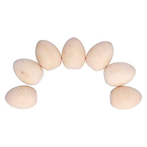 10PCS Unfinished Wooden Eggs Easter Unpainted Egg Model Flat Bottom Craft Eggs for DIY,Easter Display,Easy to Paint and Decorate BFYDOAA